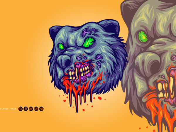 Angry zombie bear head svg t shirt vector