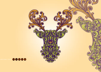 Deer head classic ornament svg