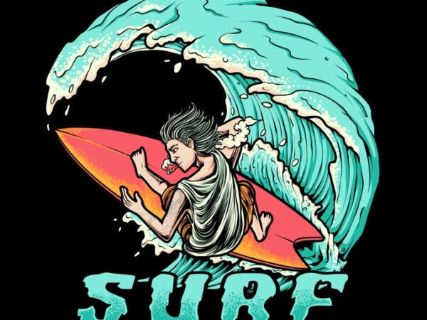 Surf t shirt template vector