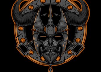 Viking skull t shirt vector art