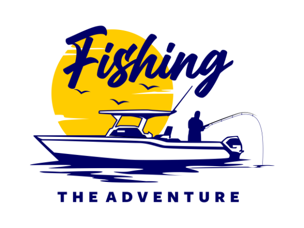 Boat fishing adventure t shirt template