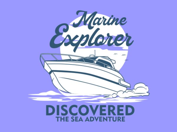 Boat marine explorer t shirt template