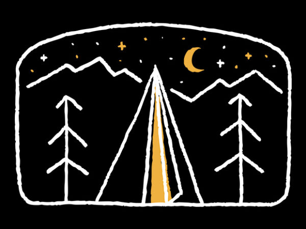 Night camp T shirt vector artwork