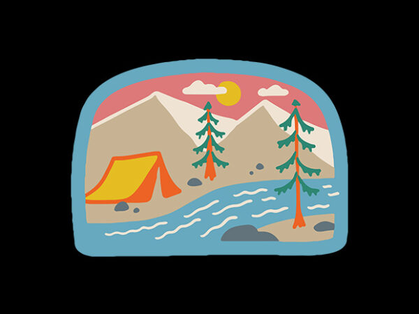 Camping t shirt vector file