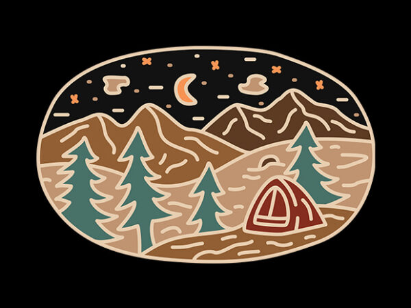 Camping t shirt vector file