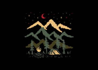 Night Camping T shirt vector artwork