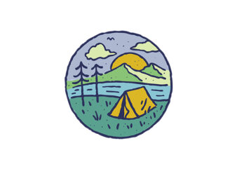 Camping t shirt vector file