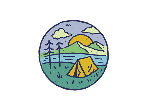 Camping t shirt vector file