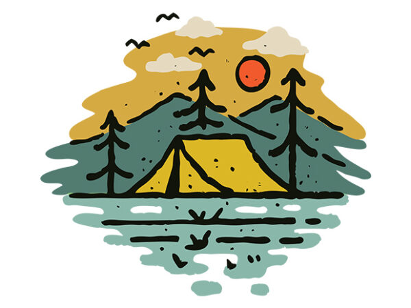 Camping t shirt vector file