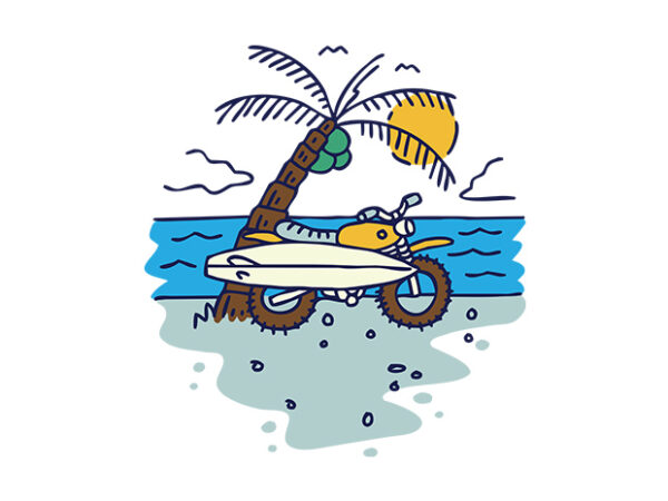 Surf and biker t shirt template vector