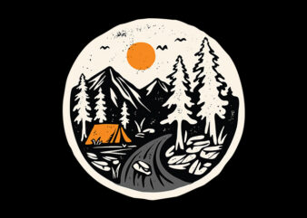 Camping t shirt vector file