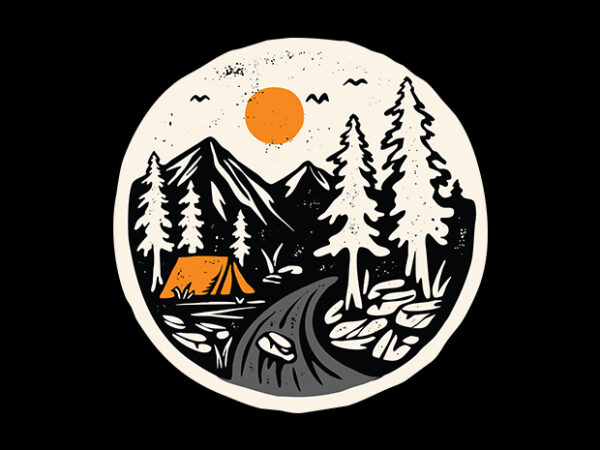 Camping t shirt vector file