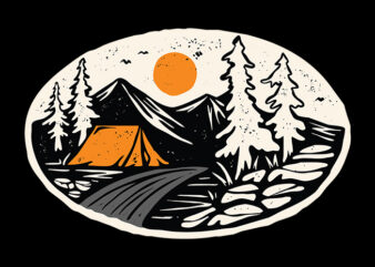 Camping t shirt vector file