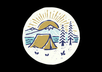 Camping t shirt vector file