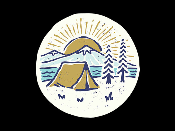 Camping t shirt vector file