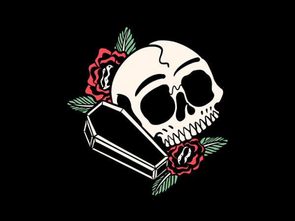 Death flower t shirt vector illustration