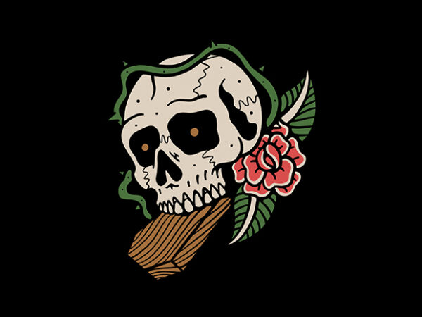 Death flower t shirt vector illustration