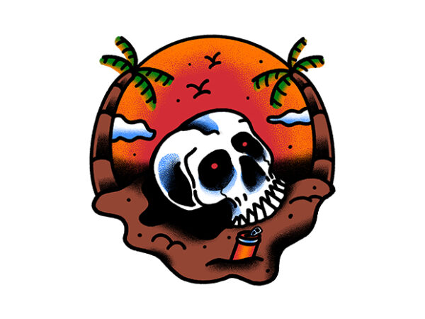 Death summer t shirt vector illustration