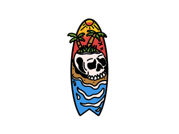Death surf t shirt vector illustration