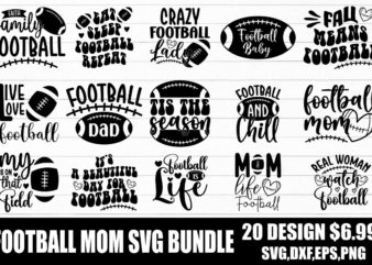 Football Mom Svg Bundle t shirt graphic design