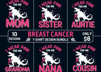 Breast Cancer T-shirt Design, Breast Cancer T-shirt Design Bundle, Breast Cancer Awareness T-shirts, Awareness T-shirts