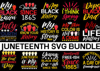 Juneteenth t-shirt design Bundle,Juneteenth SVG Bundle, Black History SVG, Black Power SVG, Juneteenth 19 Freeish svg cut file for silhouette cameo cricut iron on transfer,svg bundle, Svg Drawing, PNG, DFX,