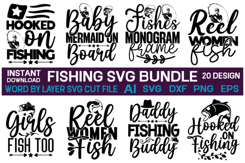 Fishing t-shirt design bundle,Fishing SVG bundle, Fishing download SVG for cricut, Fisherman SVG file, fishing silhouette svg, hook svg, fishing pole svg, cut file, png,Fishing Bundle Svg, Fisherman Svg, Fishing