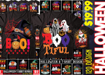 halloween mega t-shirt design bundle , 120 halloween t-shirt bundle , good witch t-shirt design , boo! t-shirt design ,boo! svg cut file , halloween t shirt bundle, halloween t