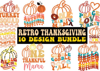 Retro Thanksgiving Design Bundle,Fall SVG, Fall SVG Bundle, Autumn Svg, Thanksgiving Svg, Fall Svg Designs, Fall Sign, Autumn Bundle Svg, Cut File Cricut, Silhouette, PNG Fall Svg, Halloween svg bundle,