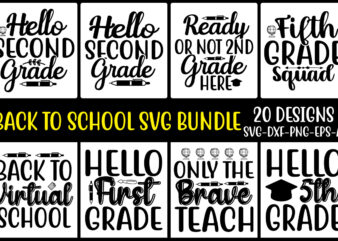 Back To School SVG Bundle, Teacher Svg, monogram svg, school bus svg, Book, 100th days of school, Kids Cut Files for Cricut, Silhouette, PNG,Hello School SVG Bundle, Back to School