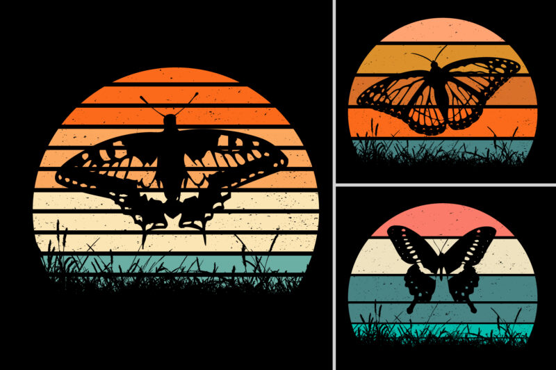 Retro Vintage Sunset T-Shirt Design Graphic Vector Bundle