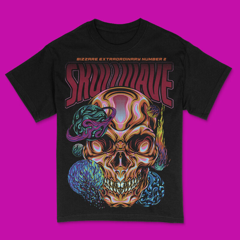Skullwave in Space Part 2 T-Shirt Design Template