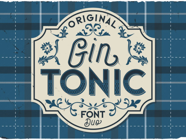 Gintonic layered font duo t shirt design template