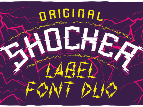 Shocker font duo t shirt template vector