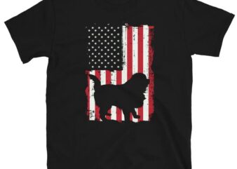 American Flag Bernese Mountain Dog Shirt – Vintage Bernese Mountain Dog TShirt – Bernese Gifts – Bernese Mountain Dog Gifts Pet Owner CL