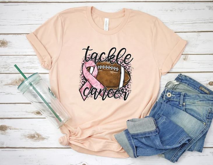 Tackle Cancer T-Shirt, Breast Cancer Awareness Shirt, Warrior Tee