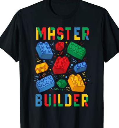Brick Builder Funny Blocks Master Builder T-Shirt CL - Buy t-shirt designs