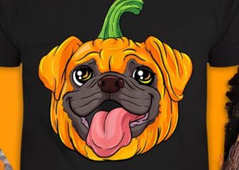 Pugkin Pug Pumpkin Halloween Thanksgiving Dog Funny Halloween T-Shirt CL