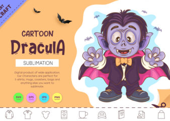 Cartoon Dracula. Crafting, Sublimation.