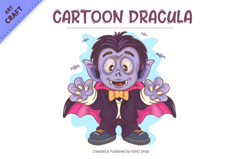 Cartoon Dracula. Crafting, Sublimation.