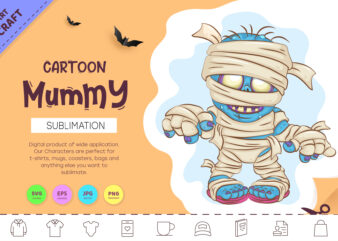 Cartoon Mummy. Crafting, Sublimation. t shirt vector file