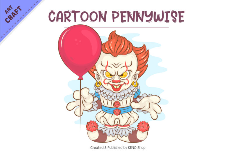 Cartoon Pennywise. Crafting, Sublimation.