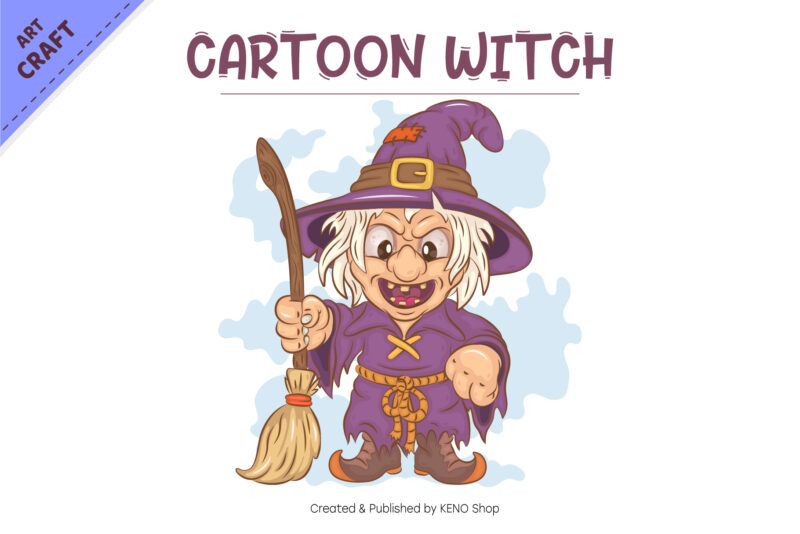 Cartoon Witch. Crafting, Sublimation.