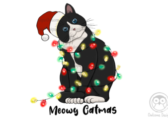 Cat Christmas Sublimation t shirt vector file