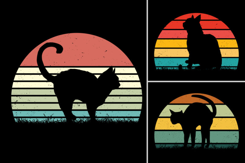 Retro Vintage Sunset T-Shirt Design Graphic Vector Bundle