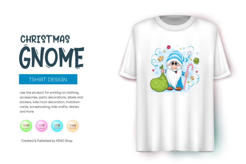 Cute Christmas Gnome. Crafting, Sublimation.