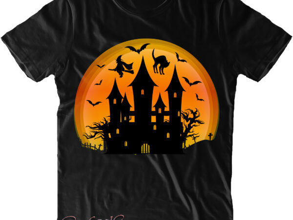 Ghost house under the moon png, halloween t shirt design, halloween night, halloween design, halloween graphics, halloween quote, ghost, halloween png, pumpkin, witch, witches, spooky, halloween party, spooky season, halloween