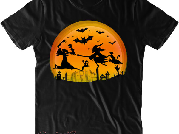 Two witches fighting under the halloween moon png, halloween night, halloween design, halloween graphics, halloween quote, ghost, halloween png, pumpkin, witch, witches, spooky, halloween party, spooky season, halloween vector, trick