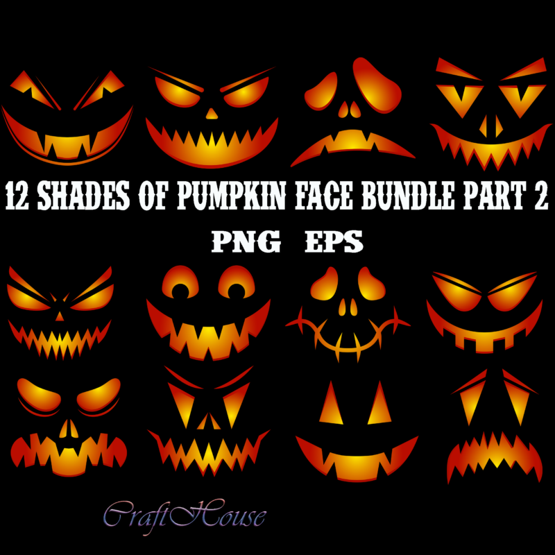 12 Shades of Pumpkin face on Halloween Bundle part 2, Pumpkins Scary faces Bundle, Spooky Pumpkin Faces, Pumpkin Bundles, Bundle Pumpkin, Pumpkin Bundle, Bundles Halloween, Halloween bundles, Halloween Bundle, Bundle