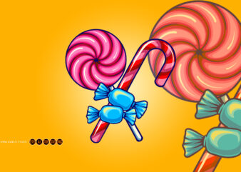 Cute candy sweet lollipop svg